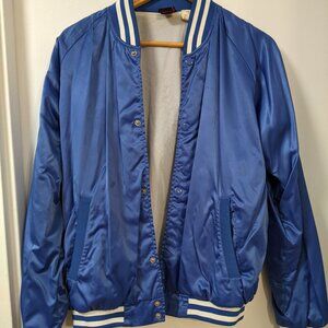 Satin Blue Bomber Jacket